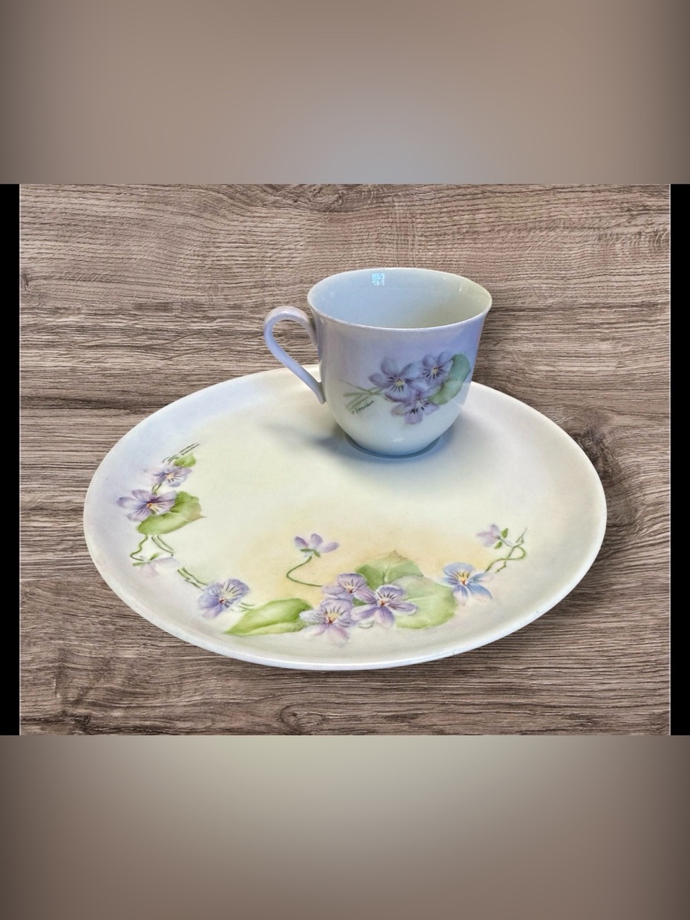 EUC Vintage Bavaria China Violette Luncheon Snack Set
